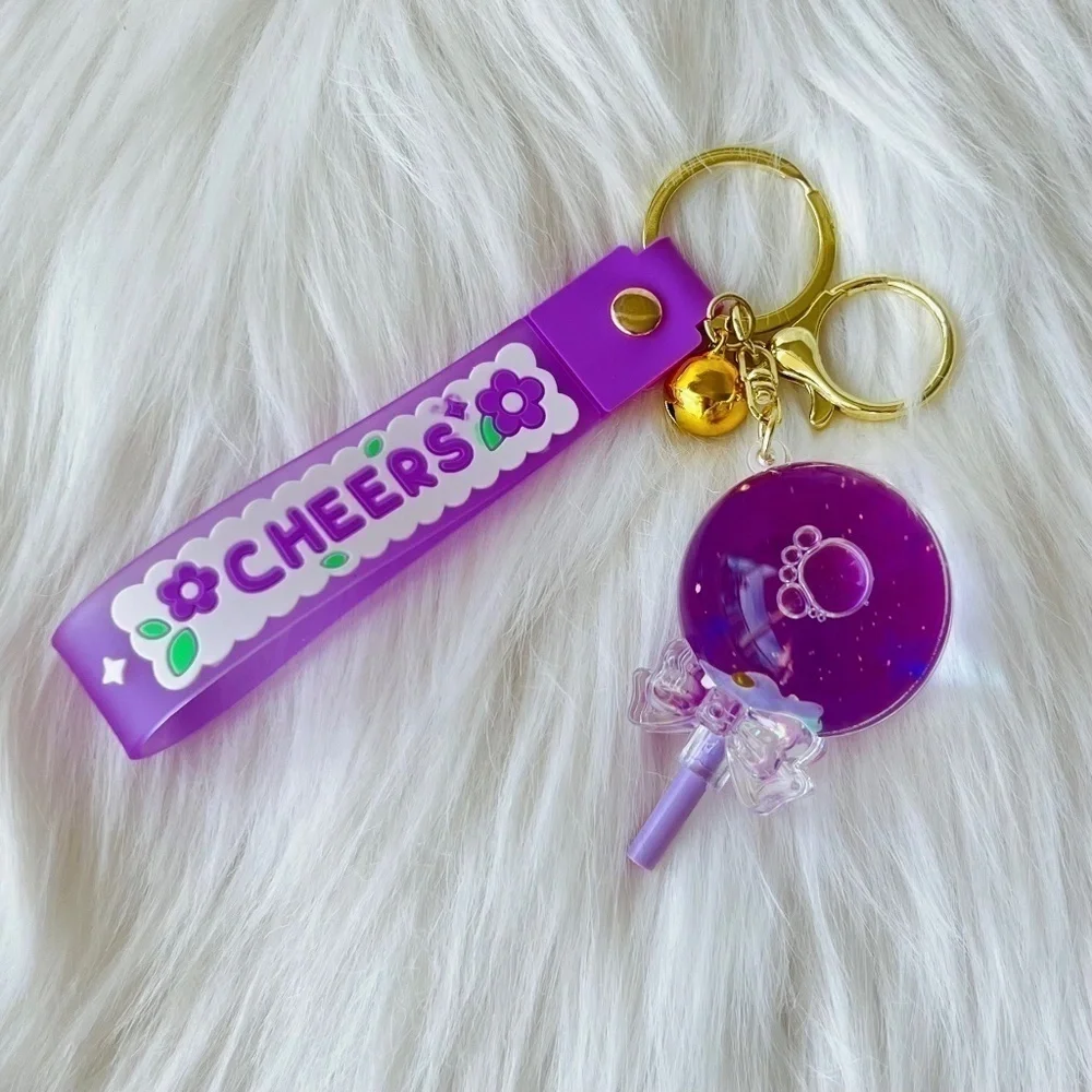 New! Fruit Lollipop Keychain, Candy Accessory, Key Ring Holder, Fruit Charm